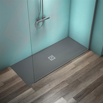 Ideal Standard Ultra Flat S+ Concrete Grey Rectangular Shower Tray | Product Image