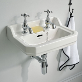 Ideal Standard Waverley Wall Hung Basin 450mm Wide - 2 Tap Hole