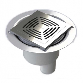 Impey TILED FLOOR Vertical Outlet Gravity Shower Waste Trap with Stainless Steel Grate