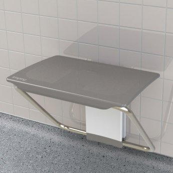 Impey Slimfold Bathroom Shower Bench - Grey