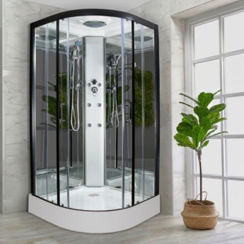 Insignia First Eco Quadrant Non Steam Shower Cabin 800mm x 800mm - Black Frame