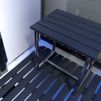 Insignia Monochrome Rectangle Steam Shower Cabin 1050mm x 850mm - Black Frame | Product Image