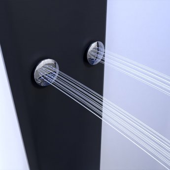 Insignia Monochrome Quadrant Steam Shower Cabin 900mm x 900mm - Black Frame | Product Image