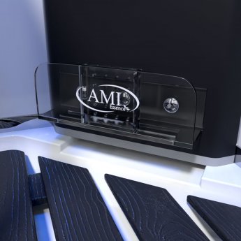 Insignia Monochrome Quadrant Steam Shower Cabin 900mm x 900mm - Black Frame | Product Image