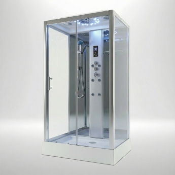 Insignia Platinum Rectangular Non Steam Shower Cabin 1050mm x 850mm - Chrome Frame | Product Image