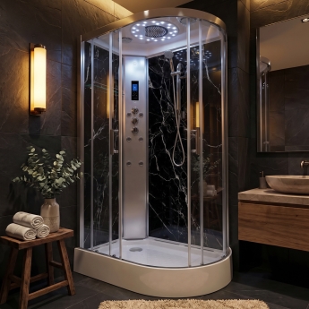 Insignia Marble Edition Offset Quadrant Non-Steam Shower Cabin | Product Image