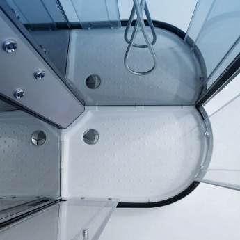 Insignia Platinum Offset Quadrant Steam Shower Cabin 1200mm x 800mm LH - Chrome Frame