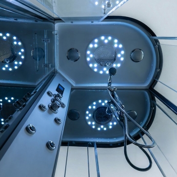 Insignia Platinum Offset Quadrant Steam Shower Cabin 1200mm x 800mm LH - Chrome Frame