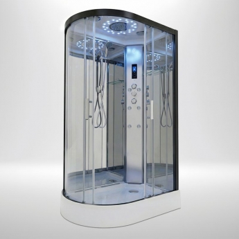 Insignia Platinum Offset Quadrant Non Steam Shower Cabin 1200mm x 800mm RH - Black Frame | Product Image