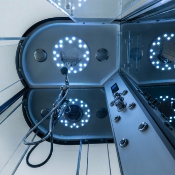 Insignia Platinum Offset Quadrant Steam Shower Cabin 1200mm x 800mm RH - Chrome Frame