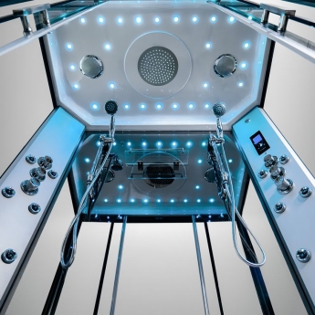 Insignia Platinum Rectangular Steam Twin Shower Cabin 1400mm x 900mm - Black Frame