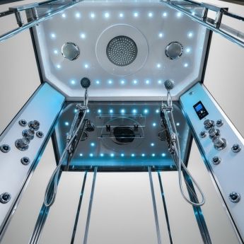 Insignia Platinum Rectangular Non Steam Twin Shower Cabin 1400mm x 900mm - Chrome Frame