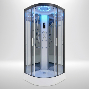 Insignia Platinum Quadrant Non Steam Shower Cabin 900mm x 900mm - Black Frame | Product Image