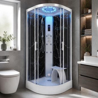Insignia Marble Edition Quadrant Steam Shower Cabin | Product Image