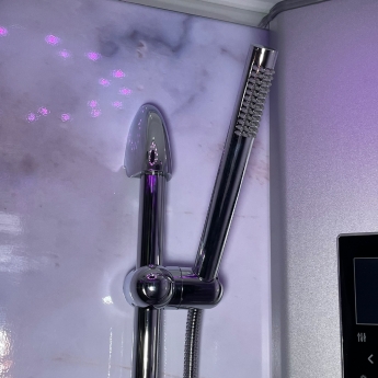 Insignia Platinum White Marble Rectangle Non Steam Shower Cabin 1050mm x 850mm - Chrome Frame