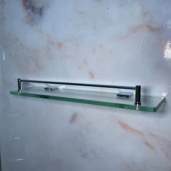 Insignia Platinum White Marble Rectangle Non Steam Shower Cabin 1050mm x 850mm - Chrome Frame