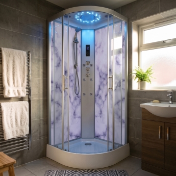 Insignia Marble Edition Quadrant Non-Steam Shower Cabin | Product Image