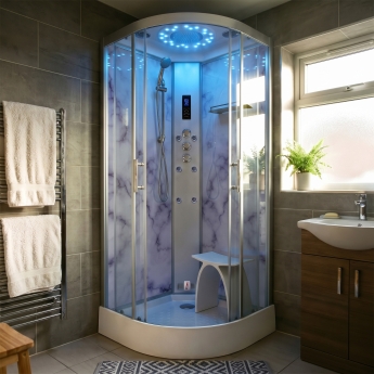 Insignia Marble Edition Quadrant Steam Shower Cabin | Product Image