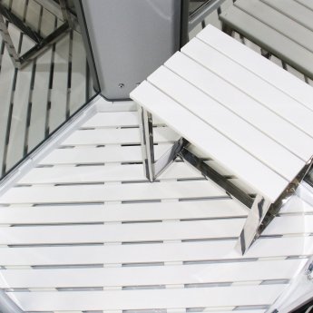 Insignia Platinum Quadrant Steam Shower Cabin 900mm x 900mm - Chrome Frame