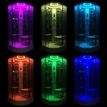 Insignia Platinum Quadrant Steam Shower Cabin 900mm x 900mm - Chrome Frame