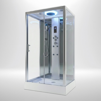 Insignia Premium Rectangular Non Steam Shower Cabin 1050mm x 850mm - Chrome Frame | Product Image