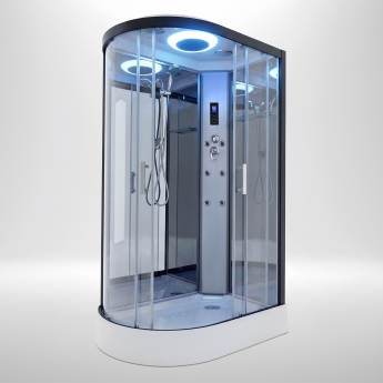 Insignia Premium Offset Quadrant Non Steam Shower Cabin 1100mm x 700mm RH - Black Frame | Product Image