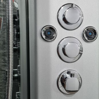 Insignia Premium Rectangular Steam Twin Shower Cabin 1400mm x 900mm - Chrome Frame | Product Image