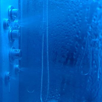 Insignia Premium Rectangular Steam Twin Shower Cabin 1400mm x 900mm - Chrome Frame | Product Image