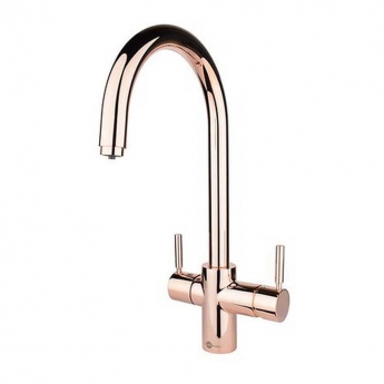 InSinkErator 3N1 J Shape Kitchen Sink Mixer Tap with Neo Tank and Filter - Rose Gold