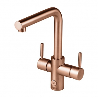 InSinkErator 4N1 L Shape Kitchen Sink Mixer Tap with Neo Tank and Filter - Brushed Copper