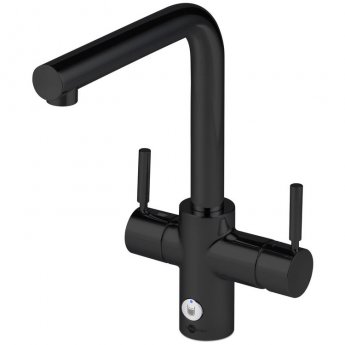 InSinkErator 4N1 L Shape Kitchen Sink Mixer Tap with Neo Tank and Filter - Black Velvet