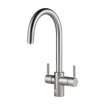 InSinkErator 4N1 J Shape Kitchen Sink Mixer Tap with Neo Tank and Filter - Brushed Steel
