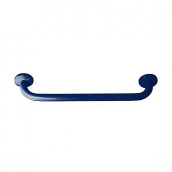 Inta 800mm Powder Coated Hinged Grab Rail with Concealed Fixings and Toilet Roll Holder Blue