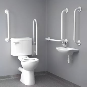Inta Standard Doc M Pack with 6L Low Level Disabled Toilet & Mixing Valve - White