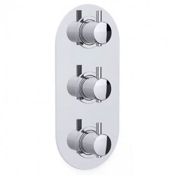 Inta Kiko Thermostatic Concealed 2 Outlet Shower Valve Triple Handle - Chrome