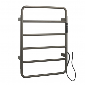 JTP Aero Electric Towel Rail 640mm H x 475mm W - Brushed Black | Product Image