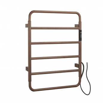 JTP Aero Electric Towel Rail 640mm H x 475mm W - Brushed Bronze | Product Image