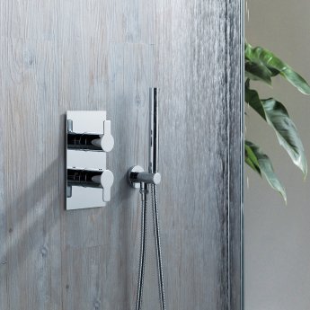 JTP Amore Thermostatic Concealed 3 Outlets Shower Valve Dual Handle - Chrome | Product Image