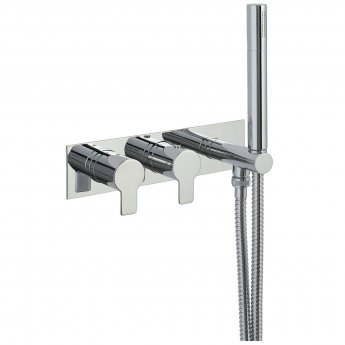 JTP Amore Thermostatic Concealed 2 Outlets Shower Valve with Attached Handset - Chrome | Product Image