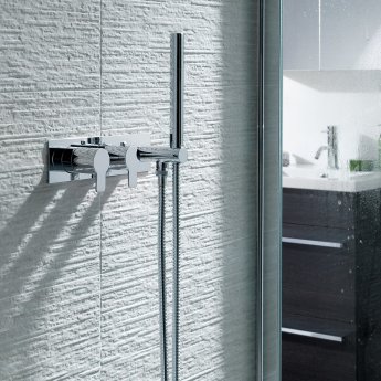 JTP Amore Thermostatic Concealed 2 Outlets Shower Valve with Attached Handset - Chrome | Product Image