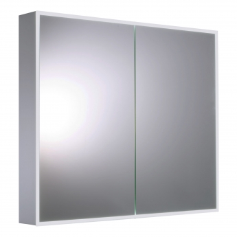 JTP Aspect 2-Door Mirrored Bathroom Cabinet with Demister Pad 700mm H x 820mm W - Chrome