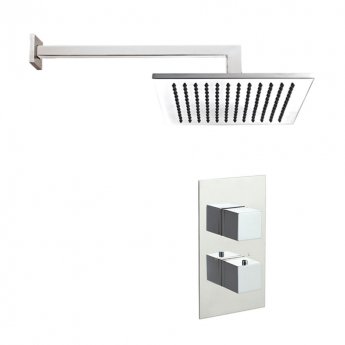 JTP Athena Thermostatic Dual Concealed Mixer Shower with Fixed Shower Head - Chrome