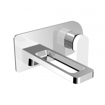 JTP Axel Wall Mounted Basin Mixer Tap - Matt White Handle