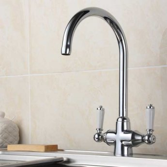 JTP Chelsea Mono Kitchen Sink Mixer Tap Dual Handle Chrome