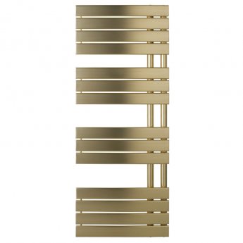 JTP Cleo Designer Heated Towel Rail 1400mm H x 550mm W Brushed Brass | Product Image