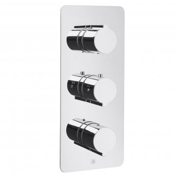 JTP Curve Thermostatic Concealed 3 Outlet Shower Valve Triple Handle - Chrome | Product Image
