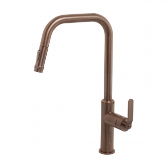 JTP Decor Kitchen Sink Mixer Tap Pull Out Single Lever - Brushed Bronze