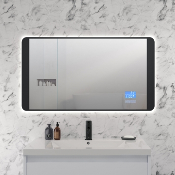 JTP Digital LED Bluetooth Bathroom Mirror with Touch Sensor 500mm H x 900mm W - Matt Black