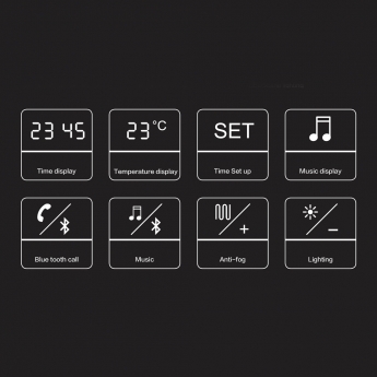 JTP Digital LED Bluetooth Bathroom Mirror with Touch Sensor 500mm H x 900mm W - Matt Black