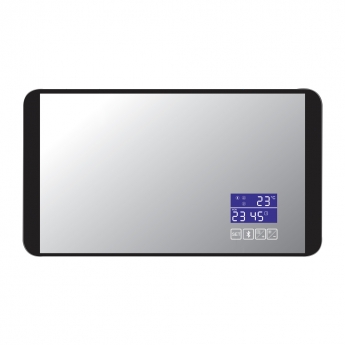 JTP Digital LED Bluetooth Bathroom Mirror with Touch Sensor 500mm H x 900mm W - Matt Black